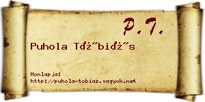 Puhola Tóbiás névjegykártya