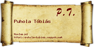 Puhola Tóbiás névjegykártya